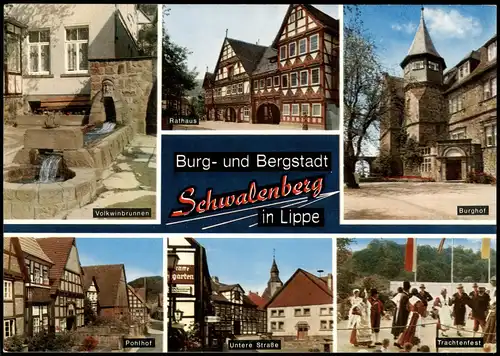 Schwalenberg-Schieder-Schwalenberg Mehrbildkarte mit Ortsansichten 1970