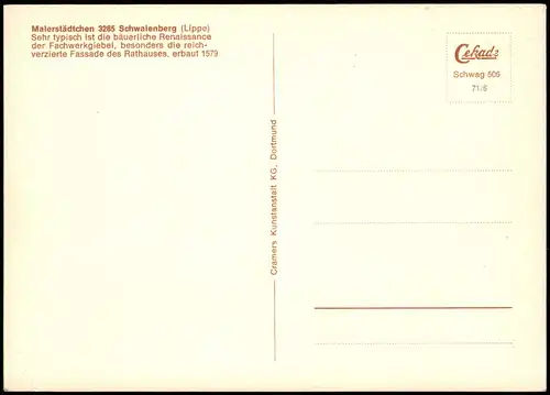 Schwalenberg-Schieder-Schwalenberg Ortsansicht mit Fachwerkhaus 1971