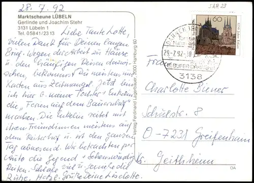 Lübeln Mehrbild-AK Marktscheune LÜBELN Innen- u. Außenansichten 1992