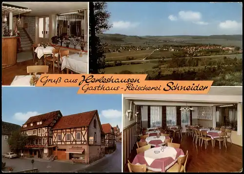 Herleshausen Mehrbildkarte mit Gasthaus Feischerei Schneider 1978