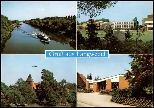 Langwedel (Weser) Mehrbildkarte mit 4 Ortsansichten Stadtteilansichten 1980