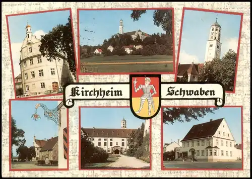 .Baden-Württemberg Mehrbild-AK Ortsansichten von Kirchheim in Schwaben 1980