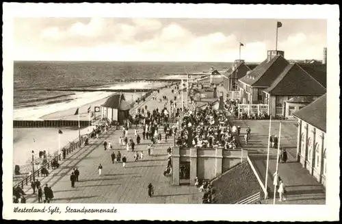 Ansichtskarte Westerland-Sylt Strandpromenade - Fotokarte 1958