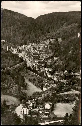 Ansichtskarte Triberg im Schwarzwald Blick auf die Stadt, Fotokarte 1957