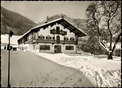 Ansichtskarte Ruhpolding Berggasthaus und Cafe Weingarten im Winter 1964