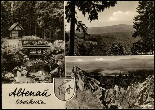 Ansichtskarte Altenau-Clausthal-Zellerfeld Dammgraben, Brockenblick 1967