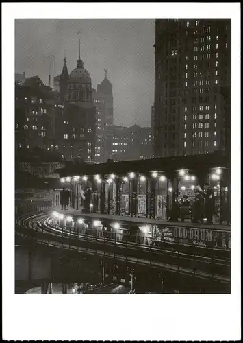 Manhattan-New York City Stimmungsbild Nacht Metro - REPRO 1940/1989