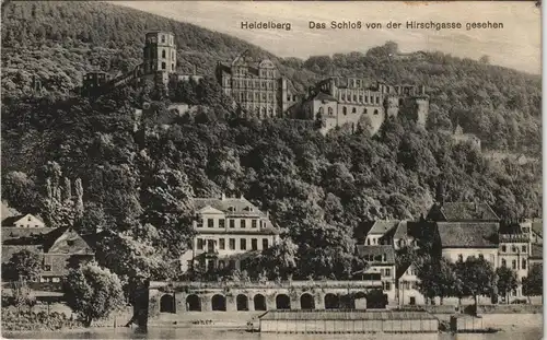 Ansichtskarte Heidelberg Heidelberger Schloss von der Hirschgasse 1928