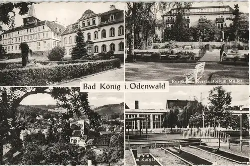 Ansichtskarte Bad König Schloß, Kurgarten, Minigolf 1960