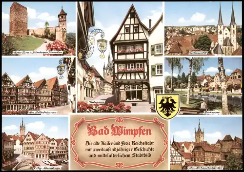 Ansichtskarte Bad Wimpfen Mehrbildkarte mit 7 Ortsansichten 1980