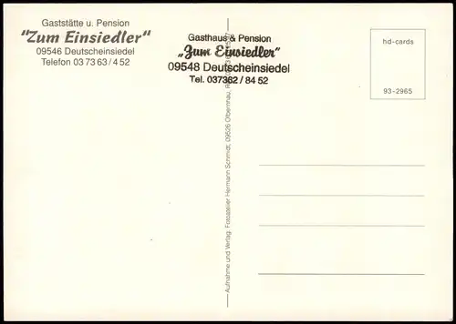 Deutscheinsiedel-Deutschneudorf Mehrbildkarte Gaststätte Zum Einsiedler 1993