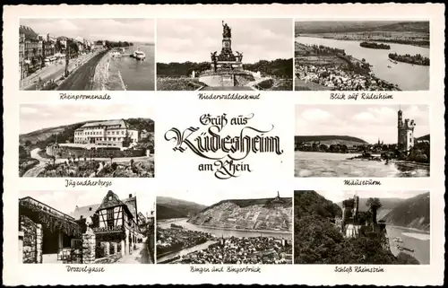 Ansichtskarte Rüdesheim (Rhein) Stadtteilansichten 1962