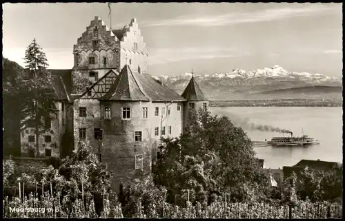 Ansichtskarte Meersburg Burg, Weinberg Bodensee Dampfer 1963