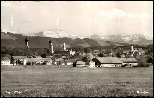 Ansichtskarte Isny Partie an der Stadt 1958