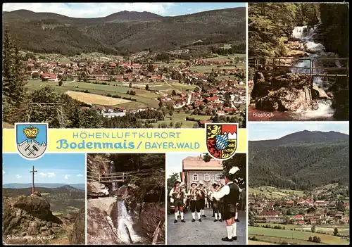 Bodenmais Mehrbildkarte mit Hochfall, Silberberg-Kreuz, Musik-Kapelle uvm. 1987
