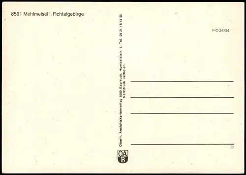 Mehlmeisel Mehrbild-AK mit Ortsansichten u.a. Bayreuther Haus 1980