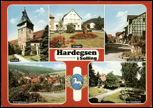 Hardegsen Mehrbild-AK ua. mit Lange Straße Ertinghausen Im Stadtpark 1981