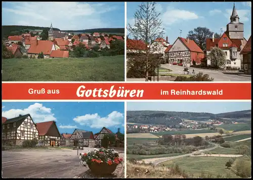 Gottsbüren-Trendelburg Mehrbildkarte mit 4 Ortsansichten;   Reinhardswald 1980