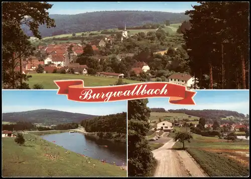 Burgwallbach-Schönau an der Brend Mehrbild-AK mit 3 Ortsansichten 1980