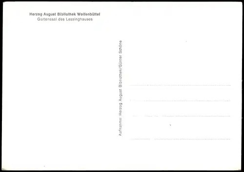 Wolfenbüttel Gartensaal des Lessinghauses Bibliothek Wolfenbüttel 1960