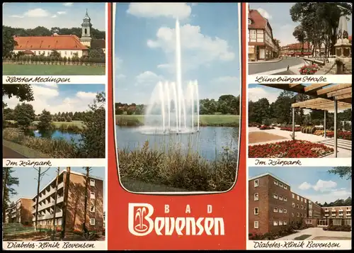 Bad Bevensen Mehrbild-AK u.a. Kloster Medingen, Diabetes-Klinik. 1975