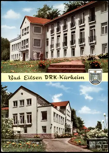 Ansichtskarte Bad Eilsen 2-Bild-Karte mit DRK-Kurheim 1970