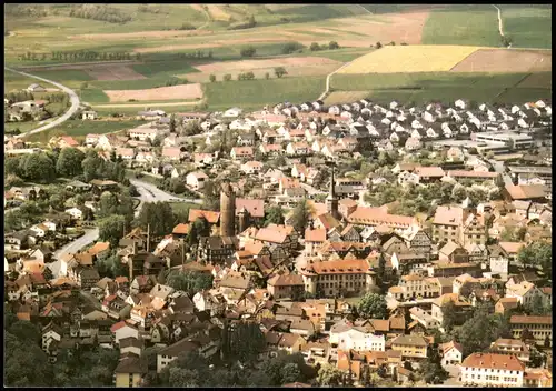 Ansichtskarte Schlitz Luftaufnahme Burgenstadt v. Flugzeug aus 1975