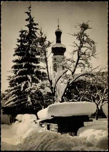Ansichtskarte  Weihnachten - Christmas Kirche im Winter 1970
