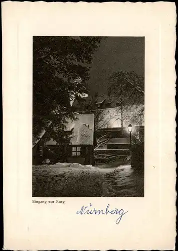 Nürnberg Nürnberger Burg - Im Winter Nacht 1935