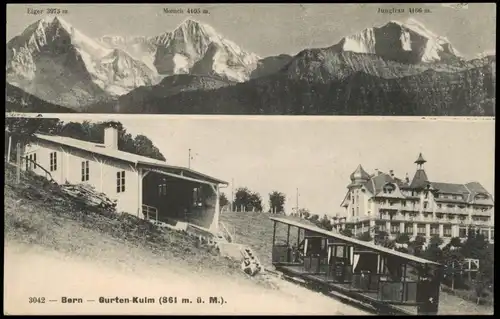 Bern (Schweiz) Berne 2 Bild Eiger, Mönch, Bahnstation Gurten Kulm 1910