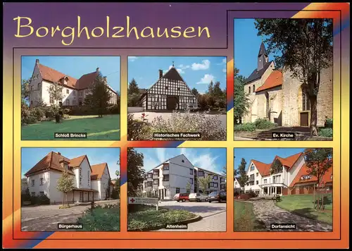 Borgholzhausen Mehrbildkarte Ortsansichten des Ortes am Teutoburger Wald 1996