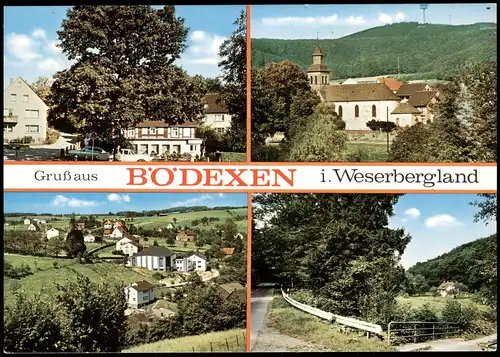 Bödexen Mehrbildkarte Weserbergland Ort mit 4 Ortsansichten 1973