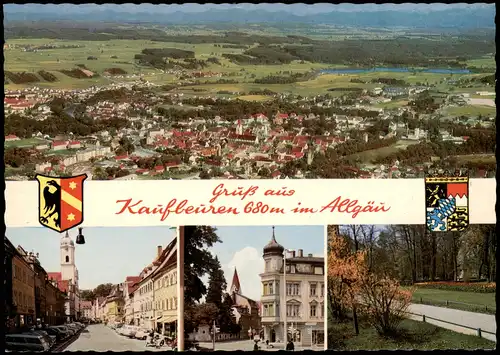 Ansichtskarte Kaufbeuren Mehrbildkarte mit Panorama und Ortsansichten 1970