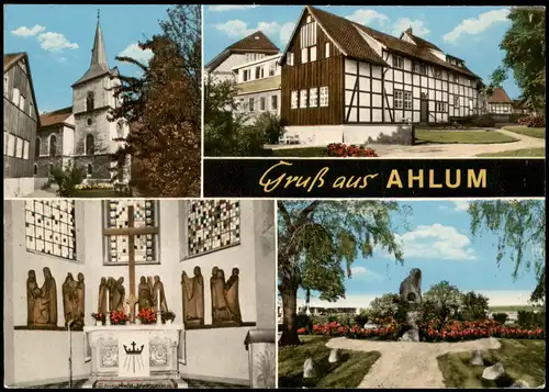 Ansichtskarte Ahlum Mehrbildkarte mit Ortsansichten und Kirche 1960