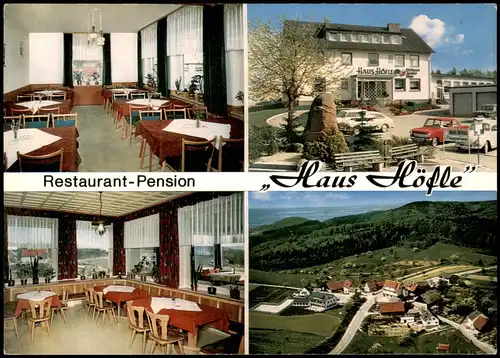Juhöhe (Odenwald) Mehrbild-AK Pension Café Restaurant HAUS HÖFLE 1971