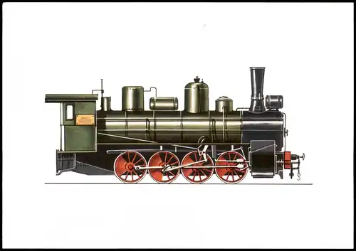 Ansichtskarte  Lokomotive OB 7024 - Moskauer Eisenbahndepots 1900/1975