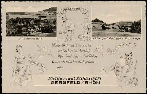 Ansichtskarte Gersfeld (Rhön) MB: Scherzkarte 1956