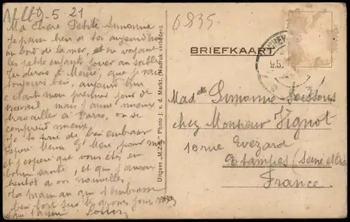 Postkaart Scheveningen-Den Haag Den Haag Boulevard en Strand 1921