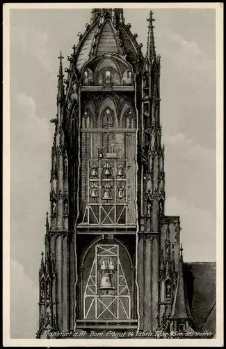 Ansichtskarte Frankfurt am Main Wohnung des Türmers und die Glocken Dom 1932