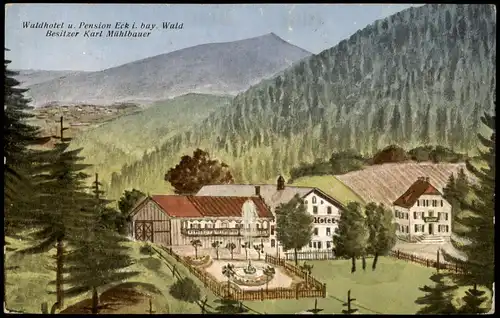 Bayerischer Wald Waldhotel u. Pension Eck i.  Besitzer Karl Mühlbauer 1925