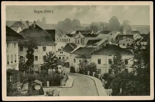 Ansichtskarte Regen Straßenpartie Kiosk 1924