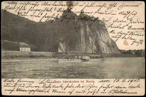 Schreckenstein (Elbe)-Aussig Střekov (Laben) Ústí nad Labem  Elbdampfer 1903