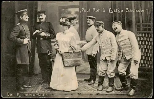 „Paul Rohr's Lustige Sachsen" Der Kirmesurlaub. 1909  gel. Stempel Breslau
