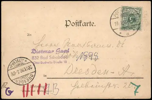 Tetschen-Bodenbach Decín Künstlerkarte - Totale, Böhmen Bohemia 1898