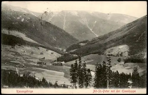 Sankt Peter Spindlermühle  Špindlerův Mlýn Spindelmühle Alt mit Eisenkoppe 1908