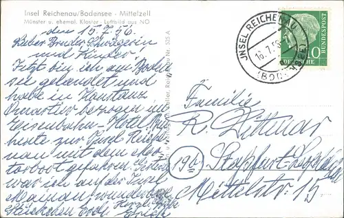 Ansichtskarte Reichenau (Bodensee) Luftbild 1956
