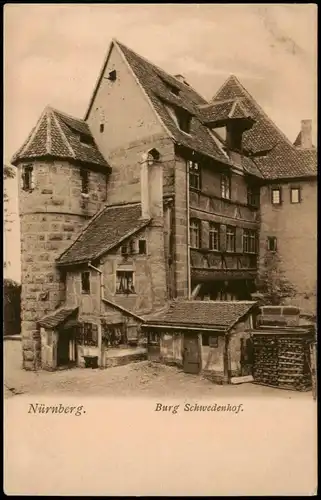 Ansichtskarte Nürnberg Burg Schwedenhof. 1908