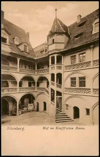 Ansichtskarte Nürnberg Hof im Krafft'schen Hause. 1908