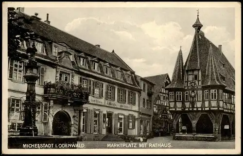 Ansichtskarte Michelstadt Marktplatz 1931