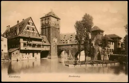 Ansichtskarte Nürnberg Henkersteg 1908